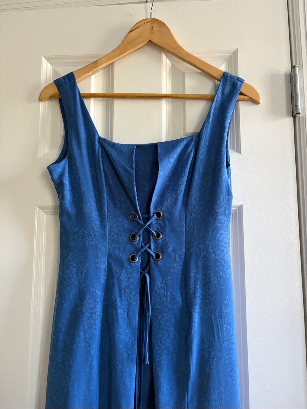 BCBGeneration Blue Square Neck Maxi Dress